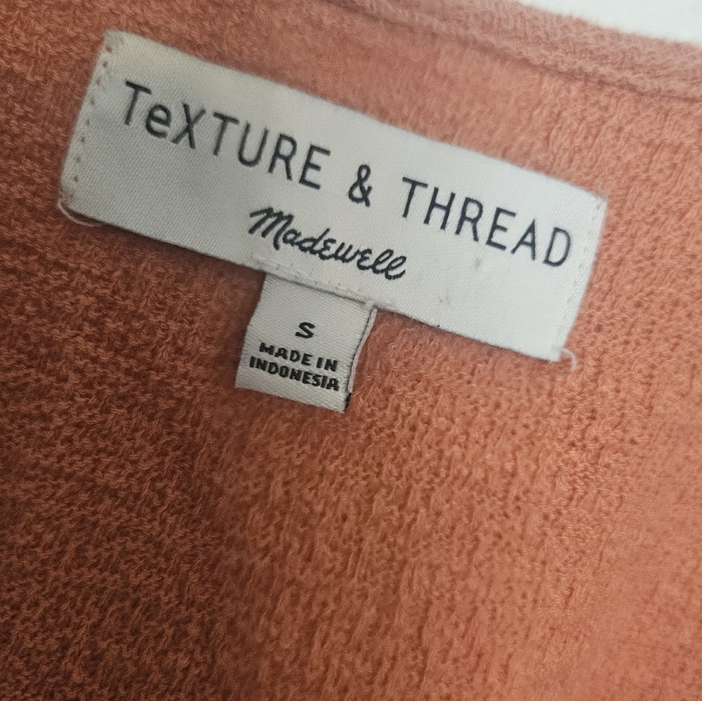 Madewell Texture & Thread Rust Ruffle Top Small - Picture 5 of 5